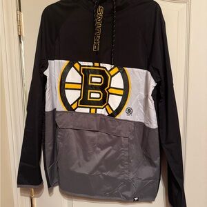 Boston Bruins Fanatics Flagrant Foul Anorak Half Zip Hoodie Jacket Size Medium
